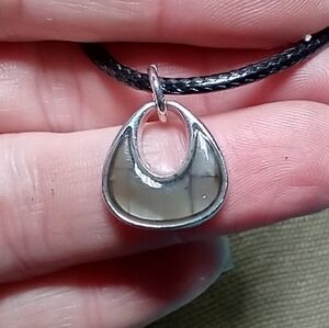 Silvertone faux abalone necklace